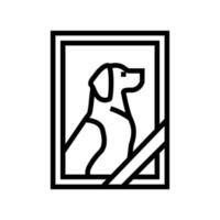 chien mort animal photo ligne icône illustration vectorielle vecteur