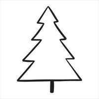 dessin vectoriel dans le style de doodle. Sapin de Noël. dessin simple d'un arbre de noël abstrait.