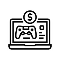 illustration vectorielle de l'icône de la ligne du département de la boutique de jeux vecteur