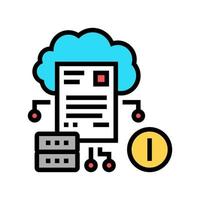 illustration vectorielle d'icône de couleur d'incident de stockage en nuage vecteur