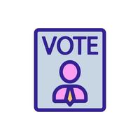 vecteur d'icône de vote. illustration de symbole de contour isolé
