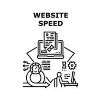 illustration noire de concept de vecteur de vitesse de site Web