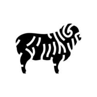 illustration vectorielle d'icône de glyphe de mouton mérinos vecteur