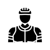 illustration vectorielle de l'icône du glyphe du cycliste masculin vecteur