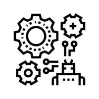 illustration vectorielle de l'icône de la ligne d'apprentissage automatique vecteur