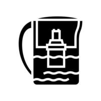 illustration vectorielle d'icône de glyphe de filtre à eau de pot vecteur