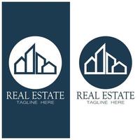 modèle d'illustration d'icône de logo d'entreprise immobilière, vecteur de logo de construction, de développement immobilier et de construction