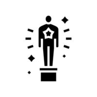 illustration vectorielle de l'icône du glyphe du prix oscar vecteur