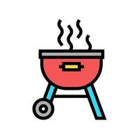 barbecue fer été pique-nique couleur icône illustration vectorielle vecteur