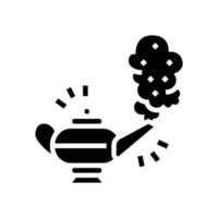 djinn lampe glyphe icône illustration vectorielle vecteur