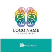 logo du cerveau conçoit vecteur de concept, logo d'impulsion cérébrale de santé, vecteur de modèle de logo de soins du cerveau