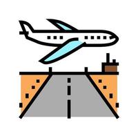 Illustration vectorielle de l'icône de couleur de béton de la piste de l'aéroport vecteur