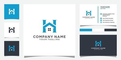 lettre initiale h avec concept de conception de logo vectoriel maison.
