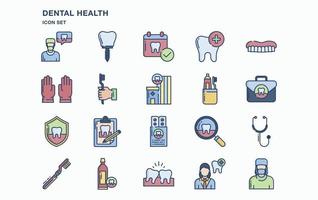 ensemble d'icônes de santé dentaire et de dentisterie vecteur