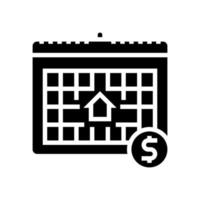 illustration vectorielle d'icône de glyphe de frais mensuels vecteur
