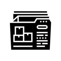 documentation de l'illustration vectorielle de l'icône de glyphe de la société de logistique vecteur