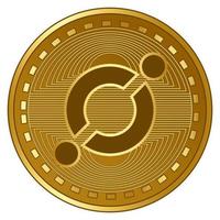 illustration vectorielle de pièce de monnaie crypto-monnaie icône futuriste or vecteur