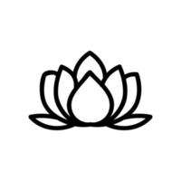 fleur de lotus symbole icône vecteur contour illustration