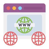icône de l'adresse Web dans un style plat vecteur