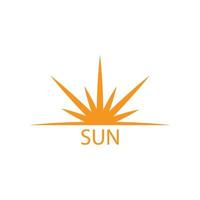 soleil éclatant avec illustration du logo du lever du soleil vecteur