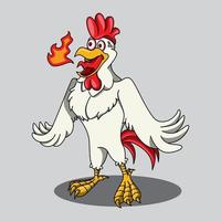 vecteur de mascotte de dessin animé de poulet épicé