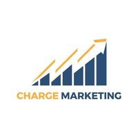 logo de marketing de charge avec illustration de flèche et de barre vecteur