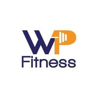 wp lettre initiale fitness logo vecteur