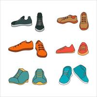 ensemble d'illustrations de chaussures vecteur