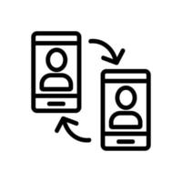 échange d'informations entre les téléphones icône illustration vectorielle vecteur