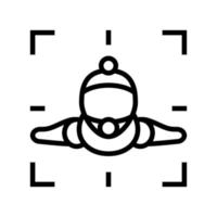 wingsuit sportif faire vidéo ligne icône illustration vectorielle vecteur