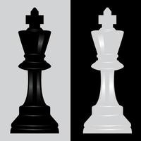 illustration vectorielle de pièce d'échecs roi noir et blanc vecteur
