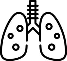 poumons, icône de parties du corps humain, soins de santé et icône médicale. vecteur