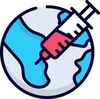 icône mondiale de la vaccination, soins de santé et icône médicale. vecteur