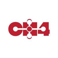 modèle de mot-symbole pour le logo ch4 méthane vecteur