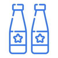 bouteille de boisson, icône de boisson, conception vectorielle icône du jour de l'indépendance des États-Unis. vecteur