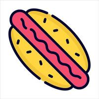 icône de hot-dog, conception vectorielle icône du jour de l'indépendance des États-Unis. vecteur