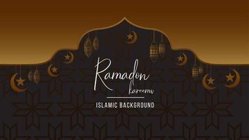 ramadan kareem fond noir et or vecteur