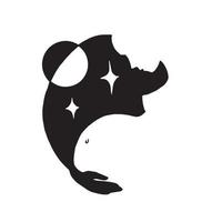 illustration vectorielle. femme enceinte lune et étoiles. symboles ésotériques, maternité, grossesse, accouchement. dessin stylisé, logo. vecteur