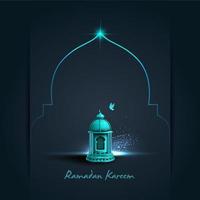 lanterne de ramadan bleu néop vecteur