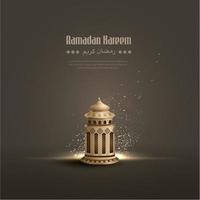 carte de lanterne ramadan kareem vecteur