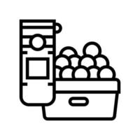 illustration vectorielle d'icône de ligne de balles de golf de stockage vecteur