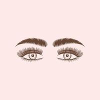 logo luxueux d'extension de cils et de sourcils. illustration vectorielle colorée. dans un style moderne. emblème de vecteur pour le maquillage ou le salon de beauté, fabricant d'extension de cils et de sourcils.