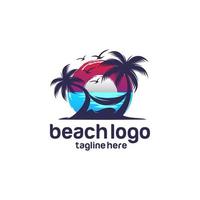 modèle de vecteur de logo de plage