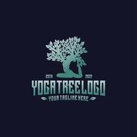 création de logo de yoga arbre de vie vecteur