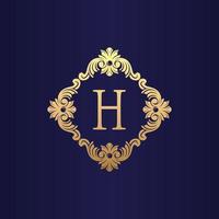lettre de conception de logo de luxe h vecteur