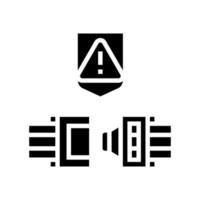 câble métallique protéger l'illustration vectorielle de l'icône de glyphe vecteur
