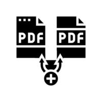 illustration vectorielle d'icône de glyphe de logiciel pdf de renouvellement vecteur