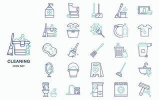 ensemble d'icônes de nettoyage et d'hygiène domestiques vecteur