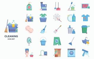 ensemble d'icônes de nettoyage et d'hygiène domestiques vecteur