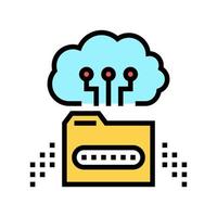 bibliothèque de stockage en nuage éducation couleur icône illustration vectorielle vecteur